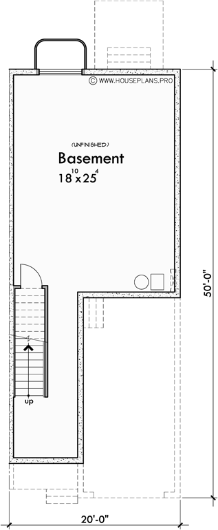 Lower Floor Plan for FV-575 5 plex townhouse, with basement, row house plans FV-575