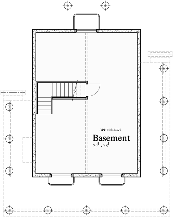 Basement Floor Plan for 10194 A-Frame, house plans with basement, wrap around deck
