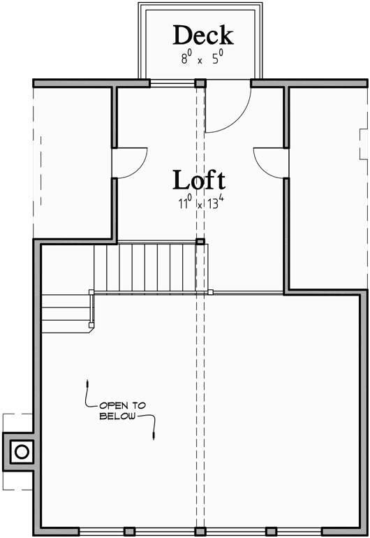 Upper Floor Plan for 10194 A-Frame, house plans with basement, wrap around deck