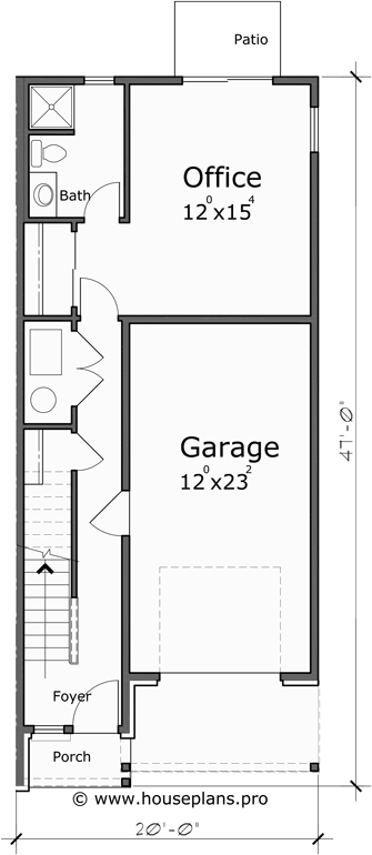 Lower Floor Plan for F-583 Four unit town house plan 4 bedroom master on main floor F-583