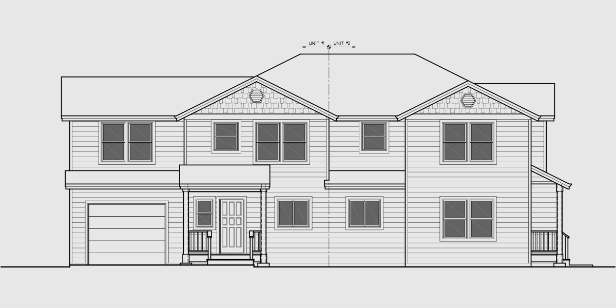 Corner Lot Two Master Suite Duplex House Plans D 444 Bruinier Associates