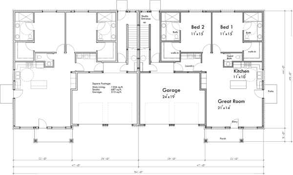 Main Floor Plan for D-685 Senior living 36