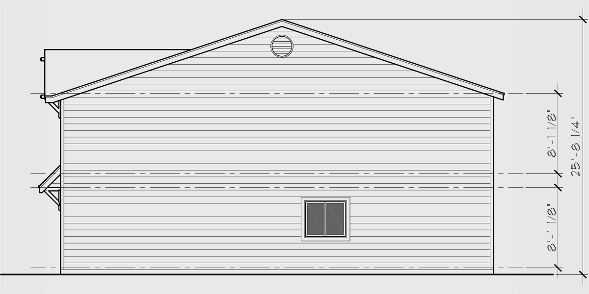 House rear elevation view for N-746 Nine unit town house plan N-746