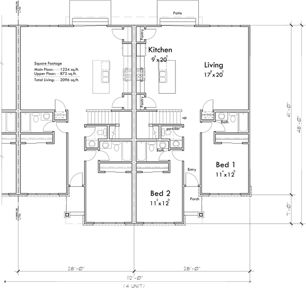 Main Floor Plan for F-636 Design comfortable and convenient student housing with our 5-bedroom, 5.5-bathroom floorplans. Explore the perfect layout for students. Design with us! 