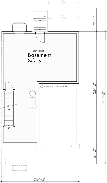 Basement Floor Plan for FV-643 Luxury town house plan with basement FV-643