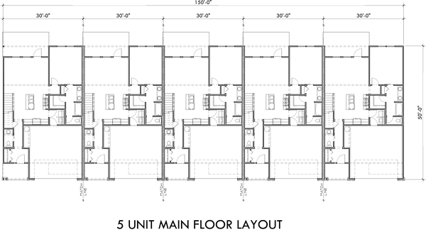 Main Floor Plan 2 for FV-658 Luxury town house plan, main floor master bedroom, two car garage, FV-658