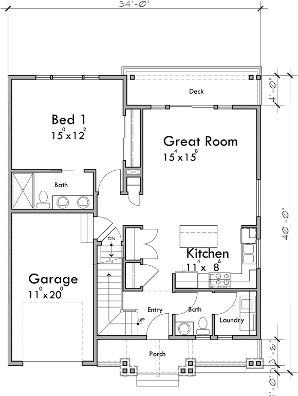 Main Floor Plan for D-721 Jackson Hole luxury timber framed town house, main floor master, basement D-721