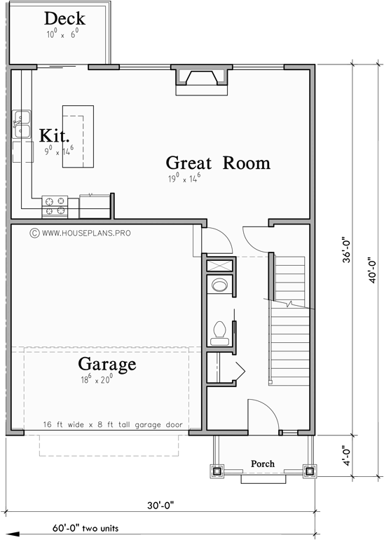 Main Floor Plan for D-723 Discover the perfect basement duplex house plan with a two-car garage for your dream home or building project. Elevate your living spaces today! Explore now! 