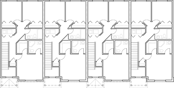 Upper Floor Plan for F-663 4 bedroom town house plan F-663