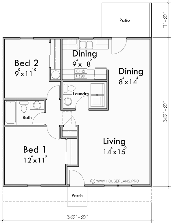 Main Floor Plan for T-450 Discover your ideal living space with our 2 bedroom, 1.5 bath ranch triplex. Perfect for families or investors. Explore now and envision your future home! 