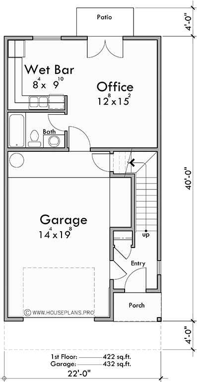 Lower Floor Plan for D-729 Luxury duplex house plan with bonus studio