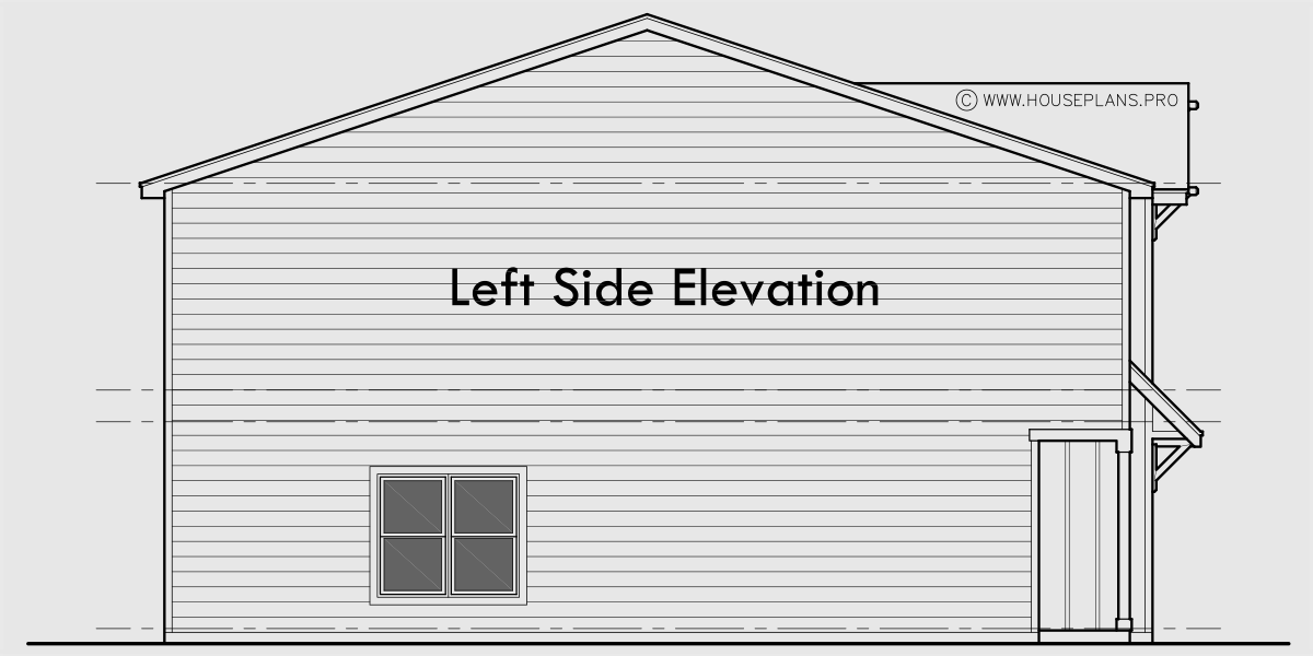 House rear elevation view for F-670 Quad plex town house plan F-670