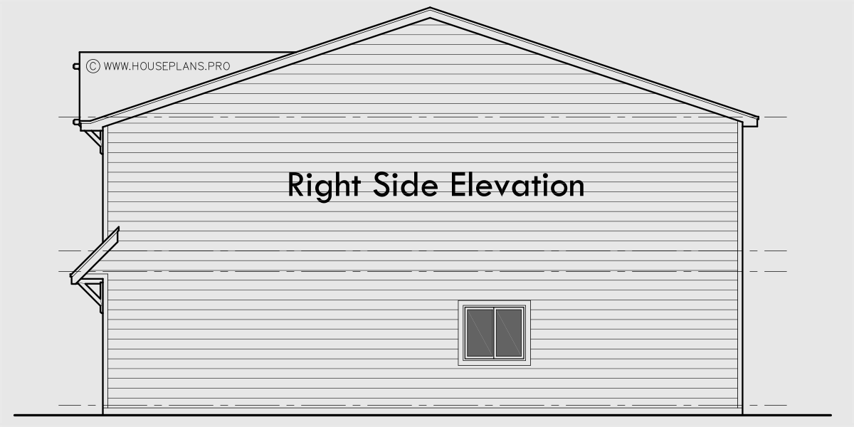 House rear elevation view for F-670 Quad plex town house plan F-670