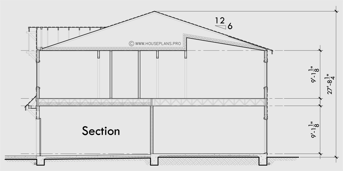 House rear elevation view for F-670 Quad plex town house plan F-670