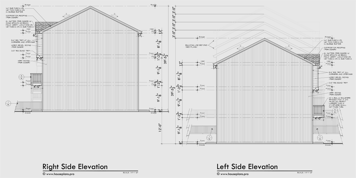 House front drawing elevation view for FV-683 Town house plan FV-683