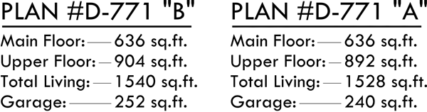 Additional Info for Traditional town house plan D-771