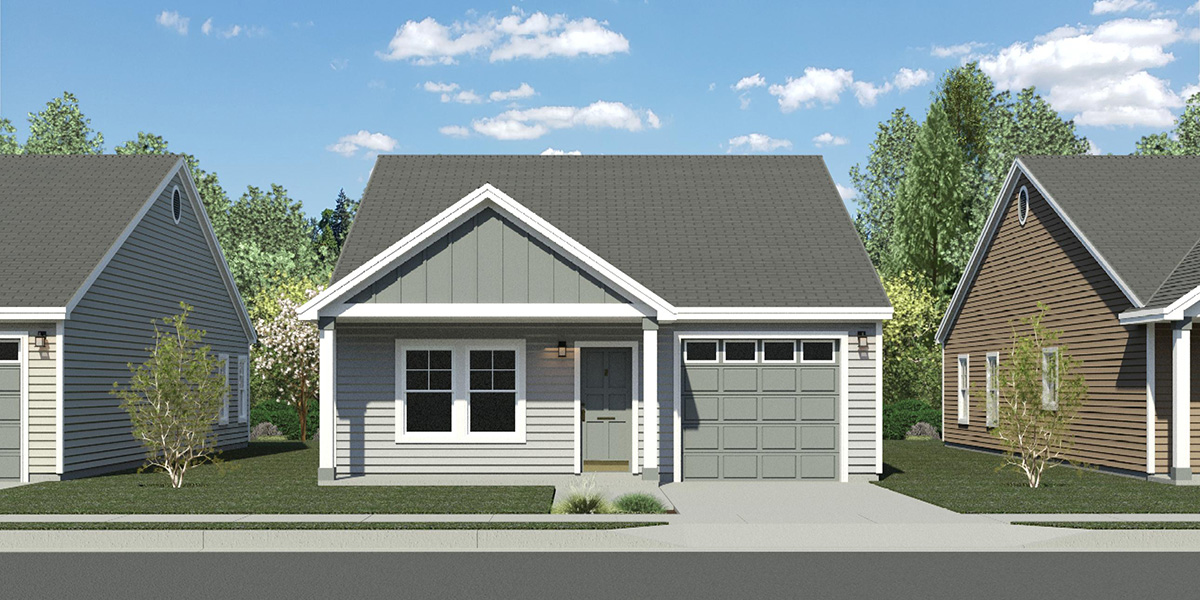 10223 30 wide narrow single family house plan